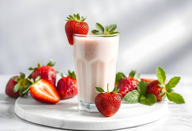 Deliciously Smooth Strawberry Smoothie in a Glass